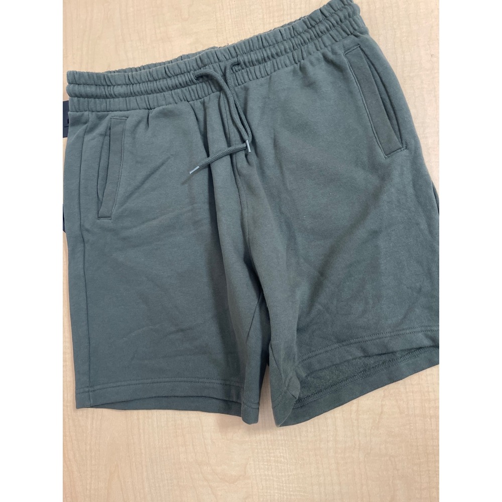 HM Regular Fit Sweat Shorts Mens Large Dark Olive Green Fleece Drawstring Pocket